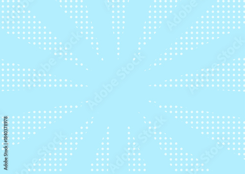背景　ドット柄と集中線　水色