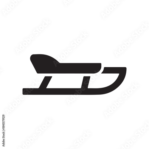 Sleigh Icon Silhouette: A minimalistic silhouette of a classic sleigh, ready for a winter adventure and transporting goods