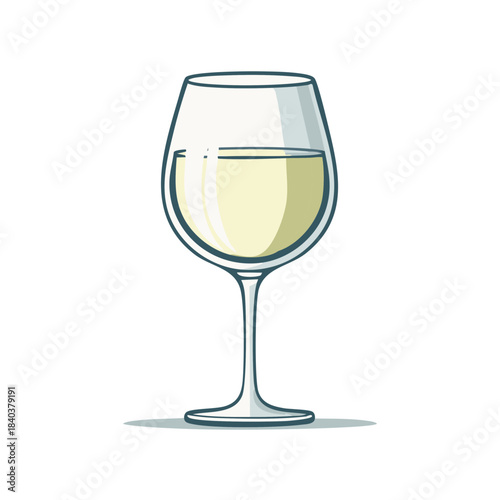 Elegant White Wine Glass Illustration Refreshing Beverage Classic Drinkware Refreshments Liquid  Alcoholic Drink Presentation
