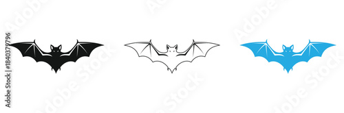 Stunning collection of stylized bat icons perfect for Halloween design or modern logo creation