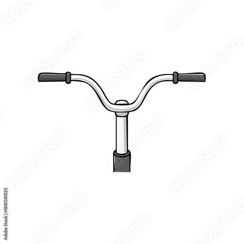 Bicycle handlebar drawing illustration isolated on white background, sport, transport