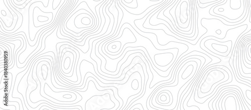 Abstract topographic wavy patterns design. seamless flowing curve lines on white background. minimal contour line art pattern. terrain lines background. elevation contour map inspired vector design.