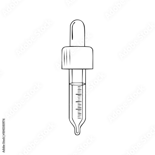 Simple Pipette Drawing with Liquid for Medicine or Science Experiment