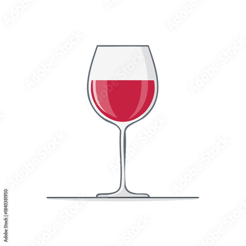 Elegant Wine Glass Vector Illustration Simple Red Wine Glass Drink Isolated Icon Artistic Drawing of a Glass of Wine