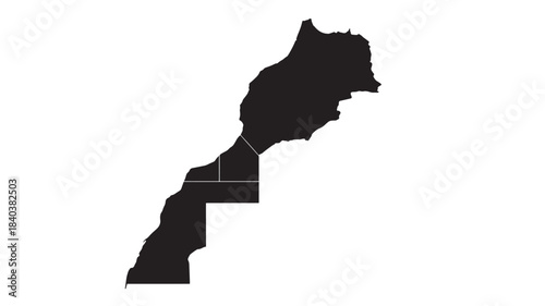 a black silhouette of the country of morocco showcasing its geographical outline and form on transparent background silhouette high quality professional detailed modern elegant stylish clean