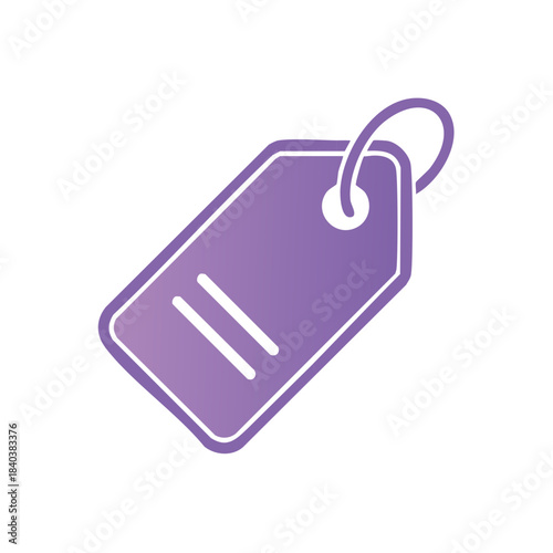 Gradient Purple Tag with Loop String, Discount Label, Blank Promotion Price Card