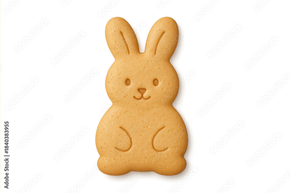 Fototapeta premium Adorable bunny cookie with a transparent background, perfect for Easter.