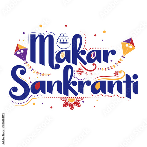 Makar Sankranti wallpaper with colorful kite for festival of India