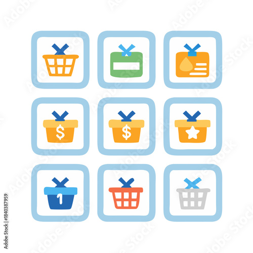 Shopping Line Vector Icons – Editable Outline Icon Set