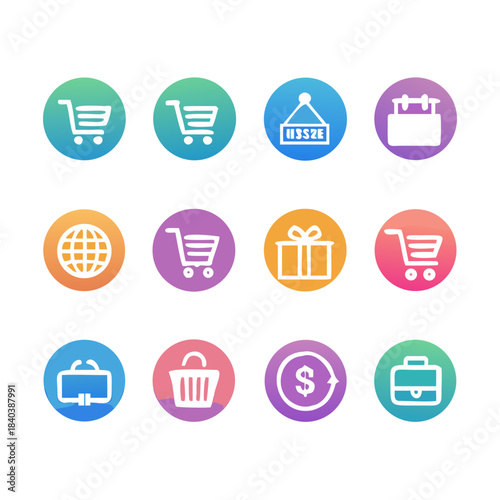 Shopping Line Vector Icons – Editable Outline Icon Set