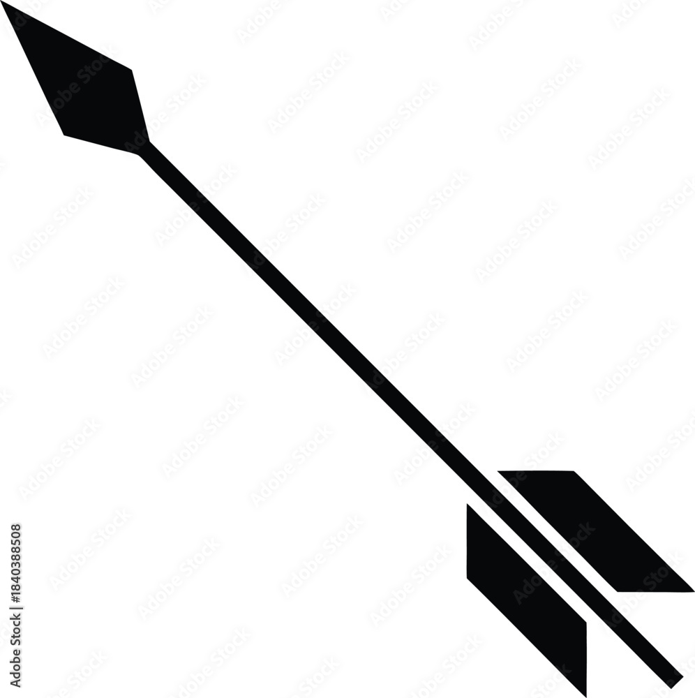 Naklejka premium Arrow fletching tools silhouette vector art illustration