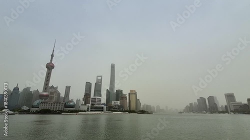 The bund skyline of Shanghai China in cloudy day 3