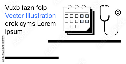 Appointment scheduling, medical planning, healthcare coordination, time management, hospital workflow, patient care. Minimalistic calendar and stethoscope icon. Appointment scheduling and medical