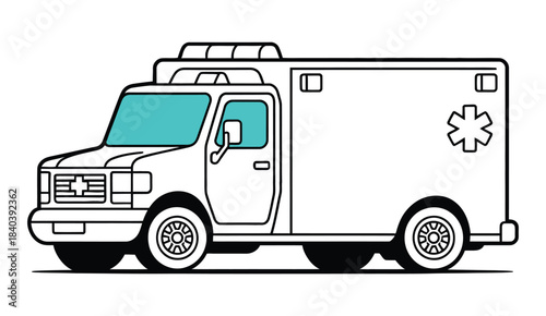 Minimalist Emergency Ambulance Vector Illustration