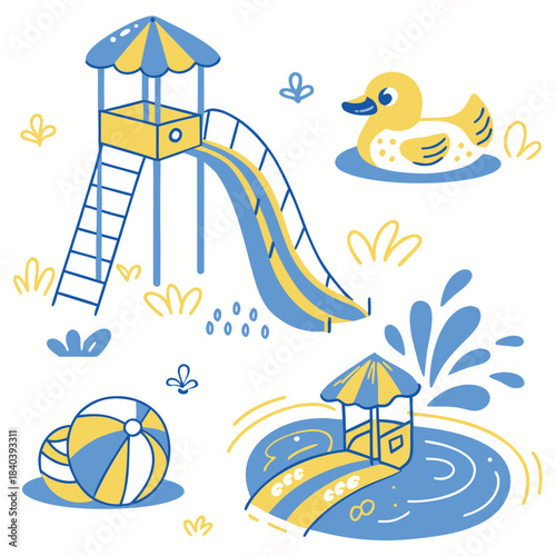 Aqua Summer Water Park Vector Pack 