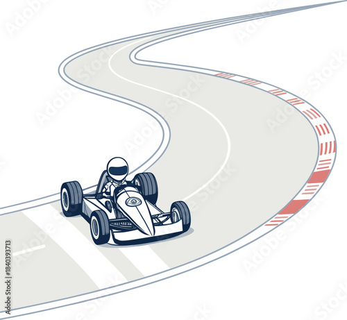 Go Kart Motion Track Vector Design Isolated