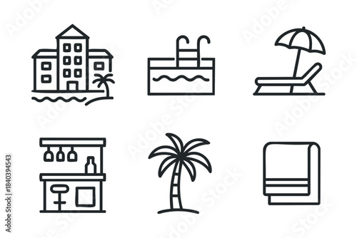 Relaxation at a beach resort with pool and amenities for summer fun