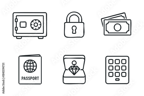 Safety and security for valuables with money, passport, and jewelry