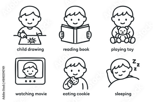 Activities of children in daily life focusing on fun and learning