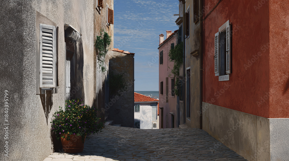 Fototapeta premium Old town street.