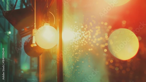 Video A street light situated on the side of a building, providing illumination to the surrounding area