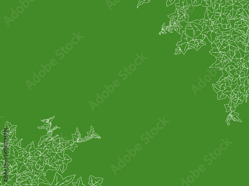 アイビーの線画フレーム①ななめ_白