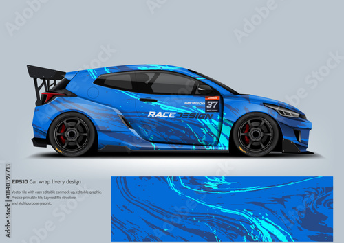 Sport hatchback livery car wrap design
