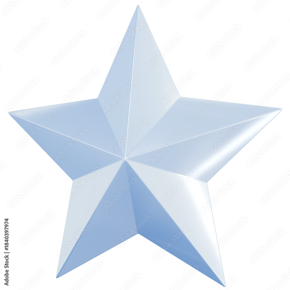 Obraz premium 3D素材_オーナメント_星_シルバー