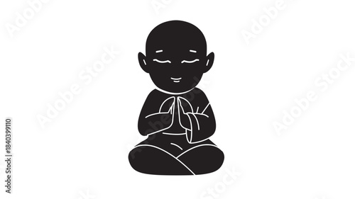 a serene depiction of a meditating infant in a classic pose showcasing peacefulness and mindfulness on transparent background silhouette high quality professional detailed modern elegant stylish
