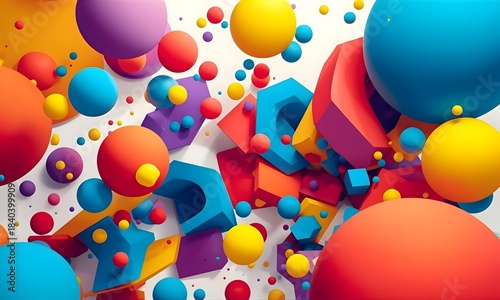 Abstract 3d render, colorful background design, modern illustration
