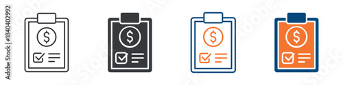 Invoice Icon Set Multiple Style Collection 