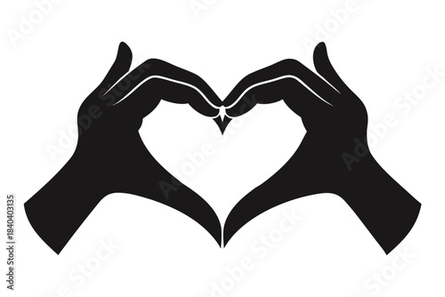Heart shaped hands with angel vector illustration