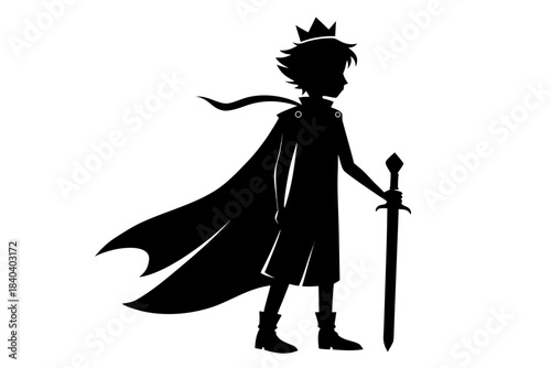 Girl in red dress holding sword vector illustration