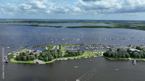 Aerial video from watersport on the Sneekermeer in the Netherlands