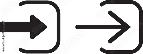 Exit icon silhouette vector designs. Editable Strokes. Professional login and exit icons with solid fill and outline variations for modern digital interfaces and user experience design.  Line and 