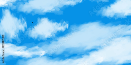 Beautiful view of blue sky with clouds. eps 10