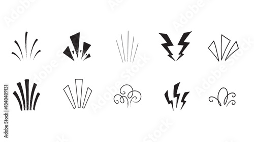 a collection of abstract black arrow and floral designs presented in a minimalist style on transparent background silhouette high quality professional detailed modern elegant stylish clean