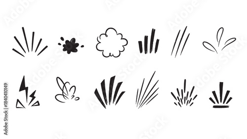a collection of hand drawn floral and botanical elements in black silhouette perfect for design projects on transparent background high quality professional detailed modern elegant stylish