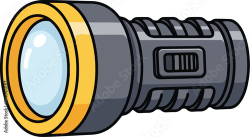 Portable LED Flashlight with Yellow Accent for Outdoor Adventures