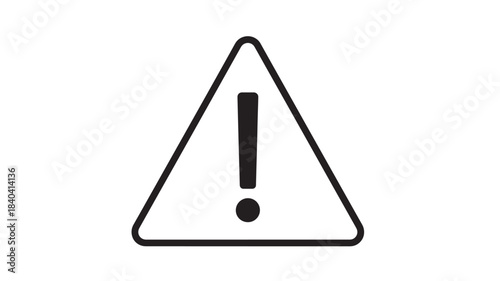 a black warning sign featuring an exclamation mark inside a yellow triangle ideal for safety graphics on transparent background silhouette high quality professional detailed modern elegant