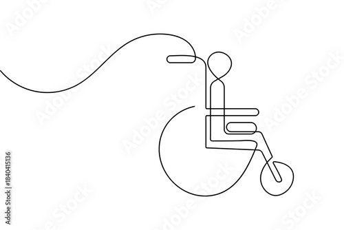 Medical icon abstract continuous line drawing in modern minimalist outline vector design