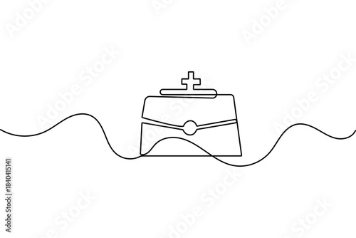 Medical icon abstract continuous line drawing in modern minimalist outline vector design