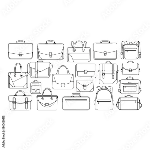 Minimalist Work Bag Line Art Vector for Fashion Designers