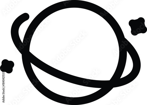 Simple planet icon with rings