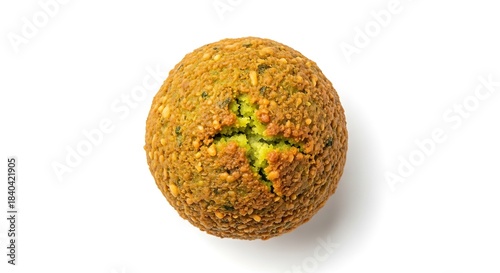 Crispy fried falafel ball isolated on white background