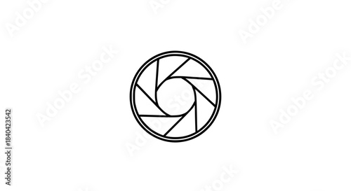 Open diaphragm black white icon 