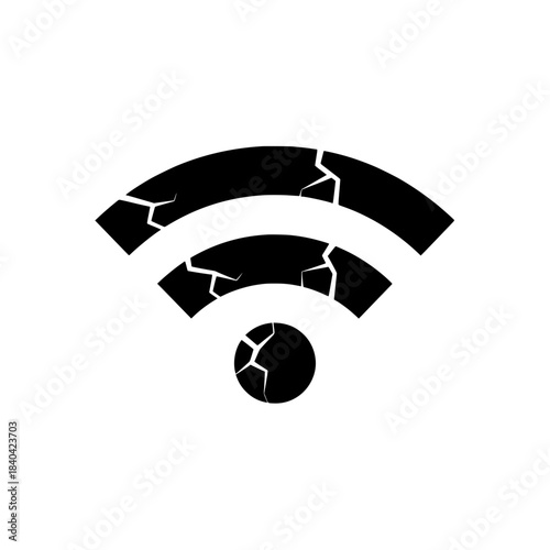 Wireless Wifi Signal Icon, Symbol of Internet Connection and Global Network