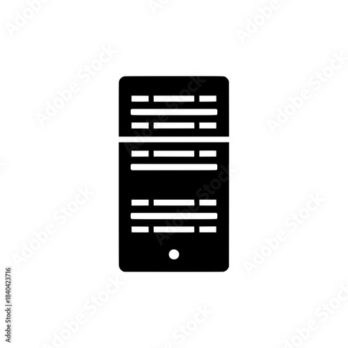 Data Center Rack Server Icons, Network Hosting and Communication Symbols