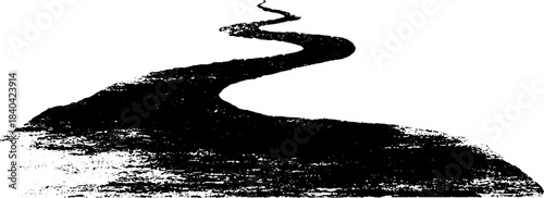 Abstract black and white curved ripple lines for artistic design