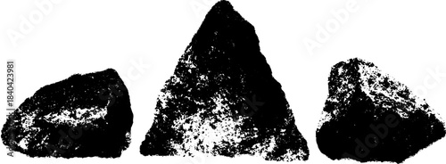 Black and white stencil illustration of ritual stones for urban design